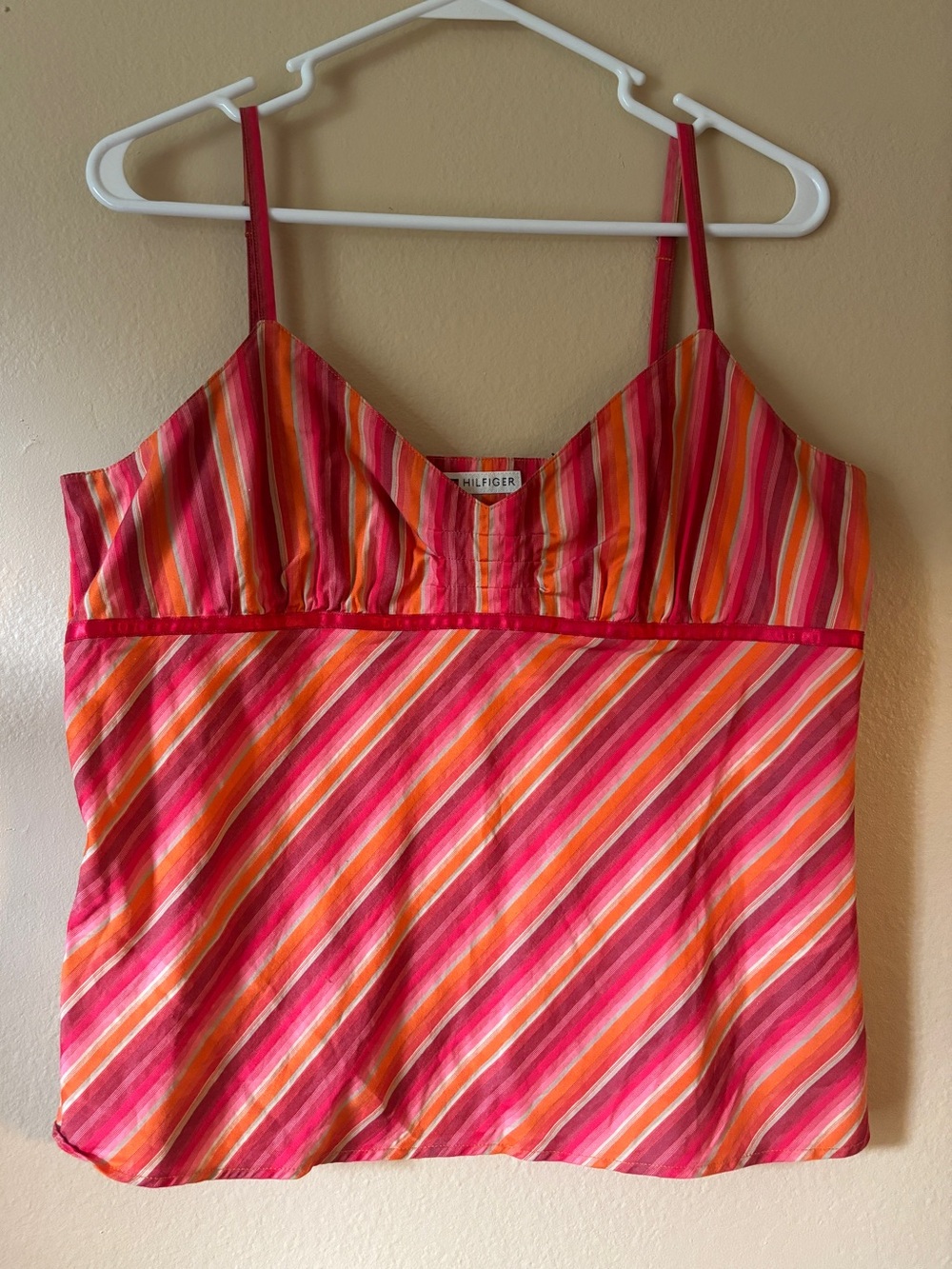 VTG 90s Y2K Tommy Hilfiger Striped Strap Tank Whimsical Fairy Size Large